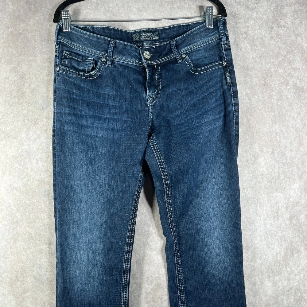 Silver Jeans Co. Suki Straight Jeans Womens Size 32 Blue Dark Wash Denim‎ Casual